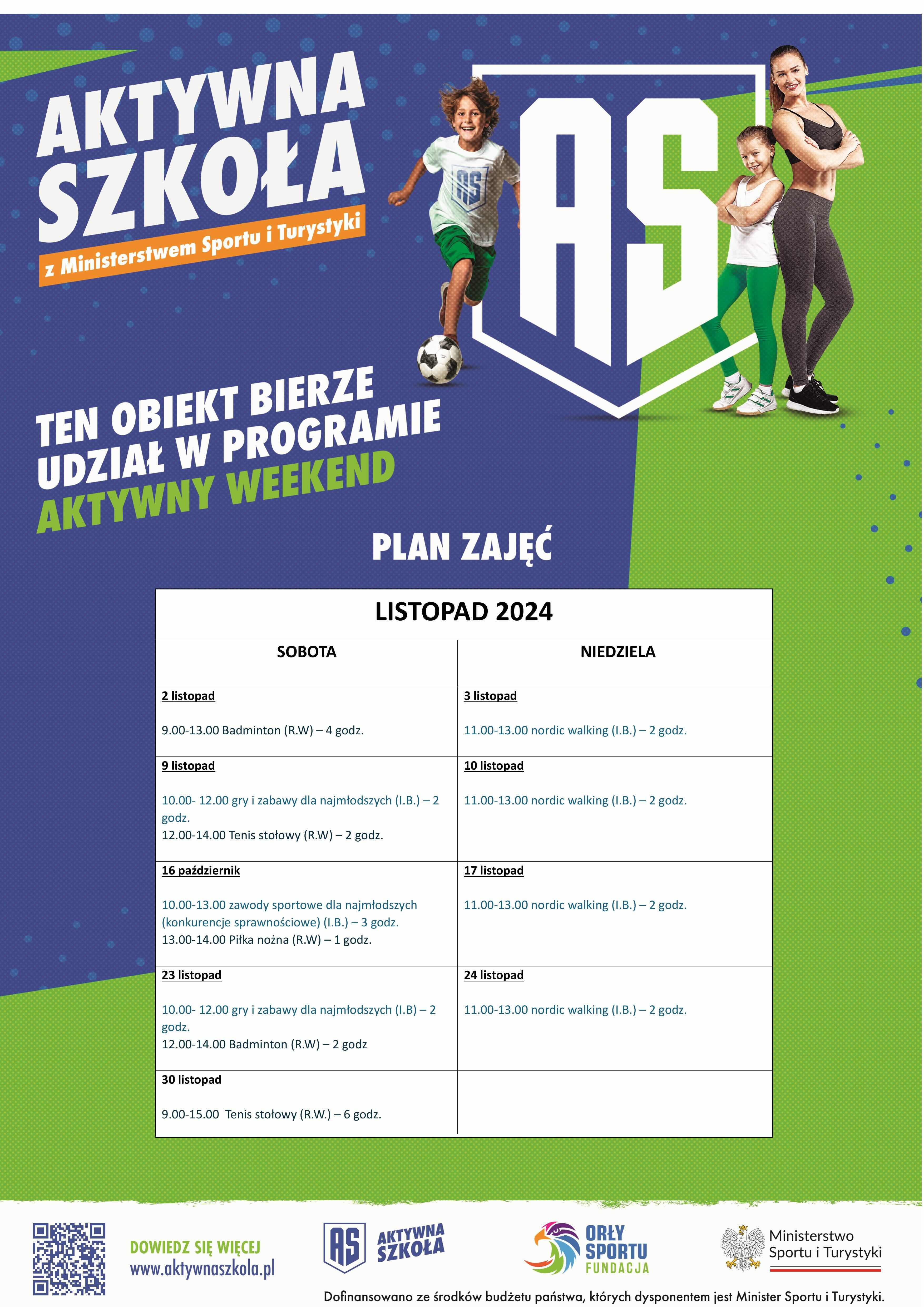 PLAKAT NASZ LISTOPAD aktywny weekend 297x420mm